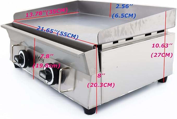 Commercial LPG Gas Griddle with Pressure relief valve Grill Griddle Tabletop Flat Top Countertop Restaurant Griddle Grill Teppanyaki Grill