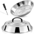 12 Inch Stainless Steel Cheese Melting Dome - 2 Pack BBQ Griddle Accessories, Basting Cover & Steaming Cover Wok Lids, Fits Blackstone Camp Chef Flat Top Griddle, Indoor Outdoor Use