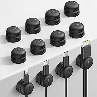 Lamicall 12Pack Rotatable Cord Organizer, Desk Office Nightstand Accessories - Cable Management Clips, Desk Phone Charger Holder Gadgets, Wire Organizer Keeper Home Workspace Dorm Organizers