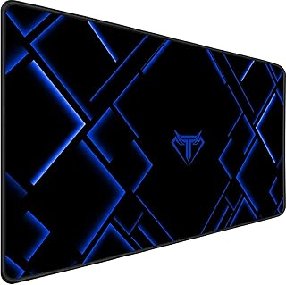 TEDNETGO Large Extended Gaming Mouse Pad, Long Mouse Pads, Extra Large Big Mouse Pad with Stitched Edge, XXL Non-Slip Computer Computer Keyboard Mat for Gamer/Desktop/Office/Home,Blue