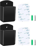 2 PCS Remote Control Holders Wall Mount, Self Adhesive TV Air Conditioner Remote Control Holder, Wall Mount Storage Box Organizer Wall Pen Holder Storage for Home Office School (Black, 2)