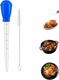 Professional Kitchen Marinade Injector, 30ml Food-Grade Heat-Resistant Meat Syringe with Cleaning Brush, Clear Scale Markings, Non-Slip Grip for Juicy Turkey, Poultry, Beef (Blue(Large))