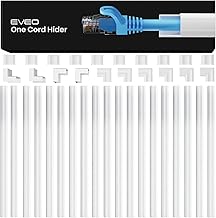 EVEO Cable Hider - One Cord Hider 300” Cord Cover Wall Cable Hider, Cable Concealer, Wire Hiders for TV on Wall. Cable Management, Cord Hider Cable Raceway Wire Covers for Cords (White, Small)