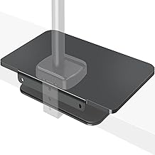 MOUNTUP Monitor Mount Reinforcement for Tempered Glass Desk, Monitor Arm Plate, Steel Bracket for Thin and Most Fragile Table, for Desk C Clamp Installation of Monitors Stand
