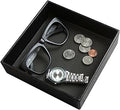 J JACKCUBE Design Valet Tray with Finger Scraper Mat for Easy Access – Ideal for Coins, Keys, Glasses, Jewlery, and Watch Organization (Black, 6.9 x 6.9 x 1.9 inches) - MK206A