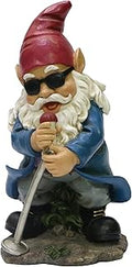 Nature's Mark Rock n Roll Gnome in a Band Singing Resin Statue Figurine Home Garden Decorative Accent Décor (10" H)