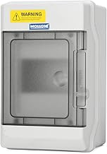 Mollom 4 Way Power Distribution Box with Bus Bars and Din Rail for Miniature Circuit Breaker MCB, Waterproof IP66.Padlock Available for Indoor and Outdoor Use