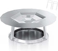 BBQ-PLUS One-Piece Heat Deflector Replacement for Solo Stove Yukon 27" Fire Pit, 304 Stainless Steel Heat Diffuser Accessories with 3 Support Leg for Most 27 inches Outdoor/Indoor Backyard Fire Pit
