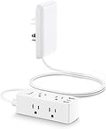 Olcorife Flat Extension Cord with Outlet Cover, Flat Plug Power Strip with 6 Outlets and 3 USB Ports, 5 FT Cord Hidden Outlet Extender for Tight Spaces