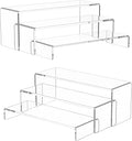 NIUBEE Acrylic Display Riser, 6 Pcs 12" Large Acrylic Risers, 2 Set Clear Rectangular Stands for Candy Dessert Cupcakes, Collectibles Display Stands Shelf for Display for Funko POP Figures