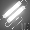 Plug in Light Bar with Switch, 2FT 18W 5000K 2000lm Under Cabinet Lighting, LED Ggarage Lights for Ceiling Wall Kitchen Bathroom Shelf Workbench, Linkable Tube Light, 2PCS
