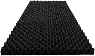 1 Pack Egg Crate Foam Sound Proof Foam Panels for Walls,48''X24''X2'' inch Acoustic Panels, high-Density Fireproof soundproof Wall Panels, Professional Acoustic Treatment (Black)