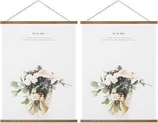 Miaowater 2 Pack Poster Frame,16x16 16x20 16x22 16x24 Magnetic Light Wood Wooden Frames Hanger for Photo Picture Art Canvas Print Artwork Wall Hanging Teak Wood 16''