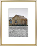 Golden State Art, 8x10 Gold Picture Frame Display Photo 5x7 with Mat or 8 x 10 Without Mat for Wall Mounting, Classic Satin Aluminum Frames with Real Glass (Pack of 1)