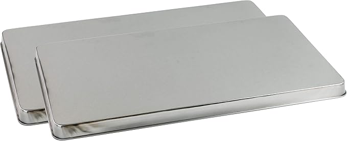 Reston Lloyd Rectangular Burner Cover, Steel, Set of 2, Stainless Look