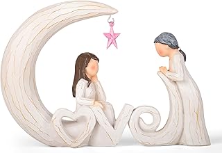 for Mom from Daughter Son, Mother Daughter Figurine Gift, I Love You to The Moon and Back Statue, Birthday for Mom, Sentimental Home Decor