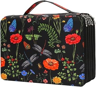 Vomgomfom Colored Pencil Case - 252 Slots Pencil Holder with Zipper Closure Twill Fabric Large Capacity Pencil Case for Watercolor Pens or Markers, Pencil Case Organizer for Artist (Black)