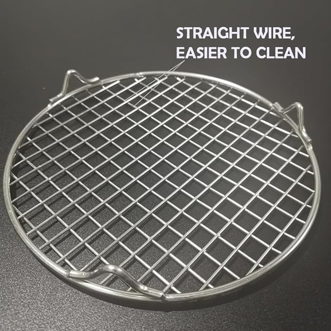 Cooking Rack 13" Round Baking Rack with Legs Canning Rack Straight-wire Cooling Rack Durable Stainless Steel Baking Barbecue Rack/Food Steamer/Cooking/Baking/Steaming Rack (330mm/13")