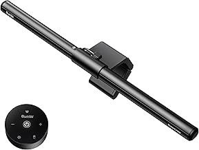 Quntis Monitor Light Bar with Remote, Fit for Curved Monitors/Camera Base, Eye-Care Computer Screen Light Bar, Auto-Dimming Dimmable Work Office Gaming Desk Lamp, Gray
