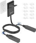 6FT Ultra Flat Plug Dual Extension Cord with 6 Outlets, Ultra-Thin Outlet Cover Power Bar, Outlet Concealer Universal Size Flat Plug Power Strip, Child & Pet Safe, 1625W, Black