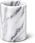 Creative Home Natural White Marble Pen Holder, Heavy Stone Pencil Cup Organizer for Desk, Makeup Brush Holder for Vanity, Luxury Office Desktop Organizer