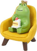 Miniature Frog Figurine - Desk Decor & Garden Statue, Cute Resin Frog Figure - Funny Decor for Home & Office, Ideal Gift (Yellow Cake)
