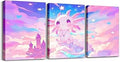 Feelyou Kids Cute Axolotl Picture Wall Decor Galaxy Cloud Wall Painting Posters Cartoon Animal Canvas Wall Art for Living Room Bedroom Boys Girls Dreamy Starry Teens Bathroom Wall Art 12"x16"x 3Pcs