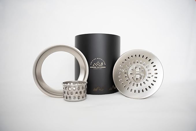 Small Smokeless Stove. Comes with collapsable feet, Removable ash Catcher, and Storage Bag. (Silver)
