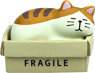 RAQWI Cute Box Cat Figurine Resin Cat for Office, Home Decoration Perfect Cute Cat Gift for Cat Lovers