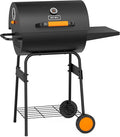 KEYO GRILL 20-Inch Barrel Charcoal Grill, Adjustable Vent Heavy-Duty Outdoor Barbecue Grill with Height Adjustable Charcoal Pan,Warming Rack Outdoor BBQ Grill for Backyard, Patio and Parties, Black