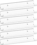 Lifewit Narrow Floating Shelves for Vinyl Record 6 Pack, 12" Clear Wall Shelves for Nail Polish/Book/Picture/Makeup, Acrylic Wall Display Shelf Organizer for Bedroom, Living Room, Bathroom Decor