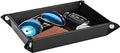 Luxspire Valet tray, PU Leather Tray, Catchall Tray, Men Women Jewelry Key Tray, Desk Storage Plate for Key Coin Phone Jewelry Wallet, Medium Size - Black
