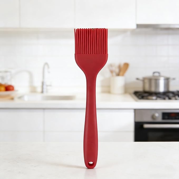 2 Pack Silicone Basting Brush for Cooking & Baking, High Heat Resistant Pastry Brush for BBQ Grilling, Marinating, Oil Spreading Food Grade, Dishwasher Safe Kitchen Gadgets (Red & Purple)