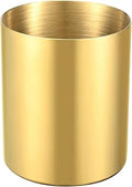 Gold Pencil Holder for Desk, 304 Stainless Steel Pencil Cup, Pen Holder Cup, Pen Pot, Makeup Brush Holder, Desktop Accessory Stationery Organizer