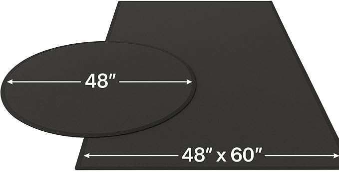 Fireproof Mat 2-Pack, Round & Rectangle Fire Pit and Grill Mat, 3-Layer Heat Resistant Deck Protector, Waterproof, Anti-Slip, for Patio, Grass & Outdoor Use (Round 48" & Rectangle 48" × 60")
