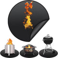 24" Fire Pit Mat for Solo Stove Bonfire Round Fireproof Under Grill Mat Oil Proof Waterproof BBQ Pad for Deck Patio Grass Outdoor Grill Accessories Portable and Reusable