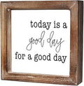 Today is A Good Day for A Good Day Inspirational Wood Box Sign for Home Decor,Freestanding Mini Wood Block Sign for Desk,Shelf or Wall Display 6" x 6" x 1.57"