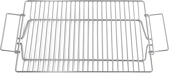 Charmline Stainless Steel Grill Grate Replacement, Lift-Up BBQ Cooking Grid with Handles, Suitable for Charmline Portable Charcoal Grill, Ideal for Meat, Steak & Outdoor Camping (14x9in)