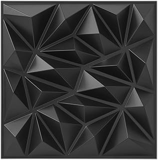 Art3dwallpanels 33 Pack 3D Wall Panel for Interior Wall Decor, PVC Textured Wall Panels, 3D Wallpaper Modern Wall Tiles, Black