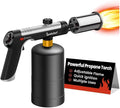 Propane Torch Gun with One-Touch Max Fire, Kitchen Blow Torch with a Safety Lock for Sous Vide Searing Steak, Grill, Charcoal Starter, Campfire (Propane Tank Not Included)