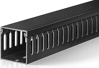 ZhiYo 2x2in Cable Raceway, 6ft Server Rack Cable Management Under Desk Cord Organizer, Electrical Safe PVC Cable Hider Open Slot Wire Raceway for Network/PC/TVs, Wire Duct Black