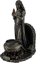 Veronese Design Resin Statues Brigid Goddess of Hearth & Home Standing Holding Sacred Flame Statue 7 X 9.5 X 5.5 Inches Bronze