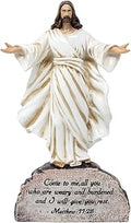 Decorative Jesus Standing on Rock Statue with Inspirational Bible Verse for Christian Home Décor Sculptures and Figurines As Spiritual Shelf Decorations Or Religious Gifts for Christmas and Easter