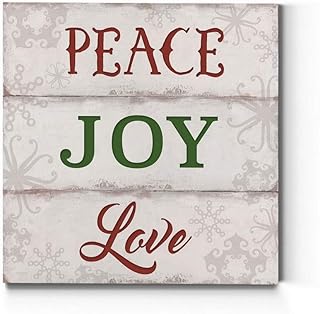 Renditions Gallery Canvas Wall Art Prints for Home Decor Peace Joy Love Motivational Abstract Artowrk for Bedroom Dining Office Kitchen Decorations - 16"X16" LT05