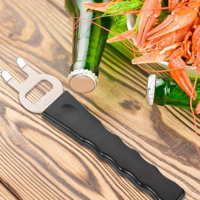 UKCOCO 2 Pcs Stainless Steel Grill Gripper and Hot Pan Lifter Tool - Anti-Scald Baking Tray Clip with Bottle Opener - Multi-Functional Kitchen Tongs for BBQ, Dish, Plate and Rack