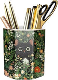 Pen Holder, Pencil Cup for Desk, Cute Desk Organizer, Durable Ceramic Decorative Makeup Brush Desktop Accessories, Stylish Stationery for Office, Home, Cute Cat Pattern