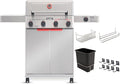 Monument Grills 4+1 Burner Stainless Steel 525 sq.in Propane M2 Gas Grill, 49,000 BTU, 500°F in 5 Mins, Outdoor Patio Grill with Broil Zone, 1 Side Burner, 1 Foldable Side Shelf, with 4 Accessories