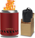 5.5 Inch Tabletop Stainless Steel Fire Pit Outdoor Camping Stove Multi-Color Low Smokeless Table Top Firewood Stove for Outside Portable Mini Outdoor Fire Pit for Camping Trips (Red)
