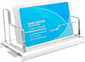SILUT Business Card Holder for Desk, Horizontal Acrylic Business Card Holder, Clear Card Holder, Business Card Organizer for Office Exhibition - 1 Slot with 50 Cards Capcity