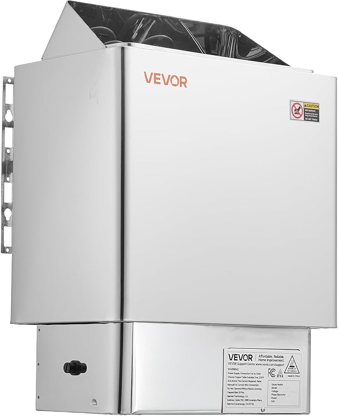 VEVOR Sauna Heater, 9KW 240V Electric Sauna Stove, Dry Steam Bath Saunas Stove with Pre-Drilled Bracket, Fit 317.8 to 459 CU.FT Saunas Rooms, Steam Bath Stoves for Home, Commercial, Leisure Venues